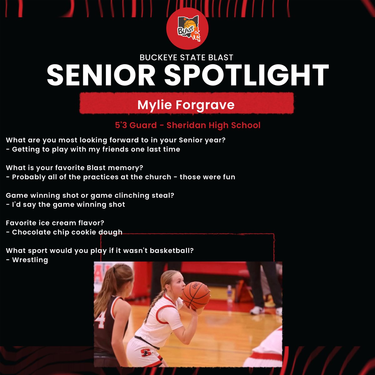 Our Senior Spotlight this week is Mylie Forgrave from Sheridan High School!