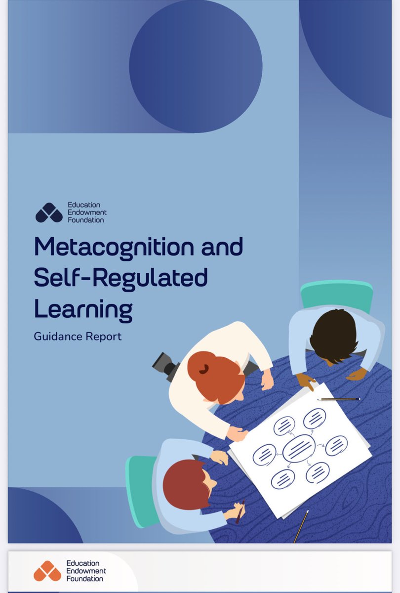 AlexJQuigley's tweet image. The @EducEndowFoundn have updated our guidance on ‘Metacognition and Self-regulated Learning’. Find out more here:

educationendowmentfoundation.org.uk/education-evid…