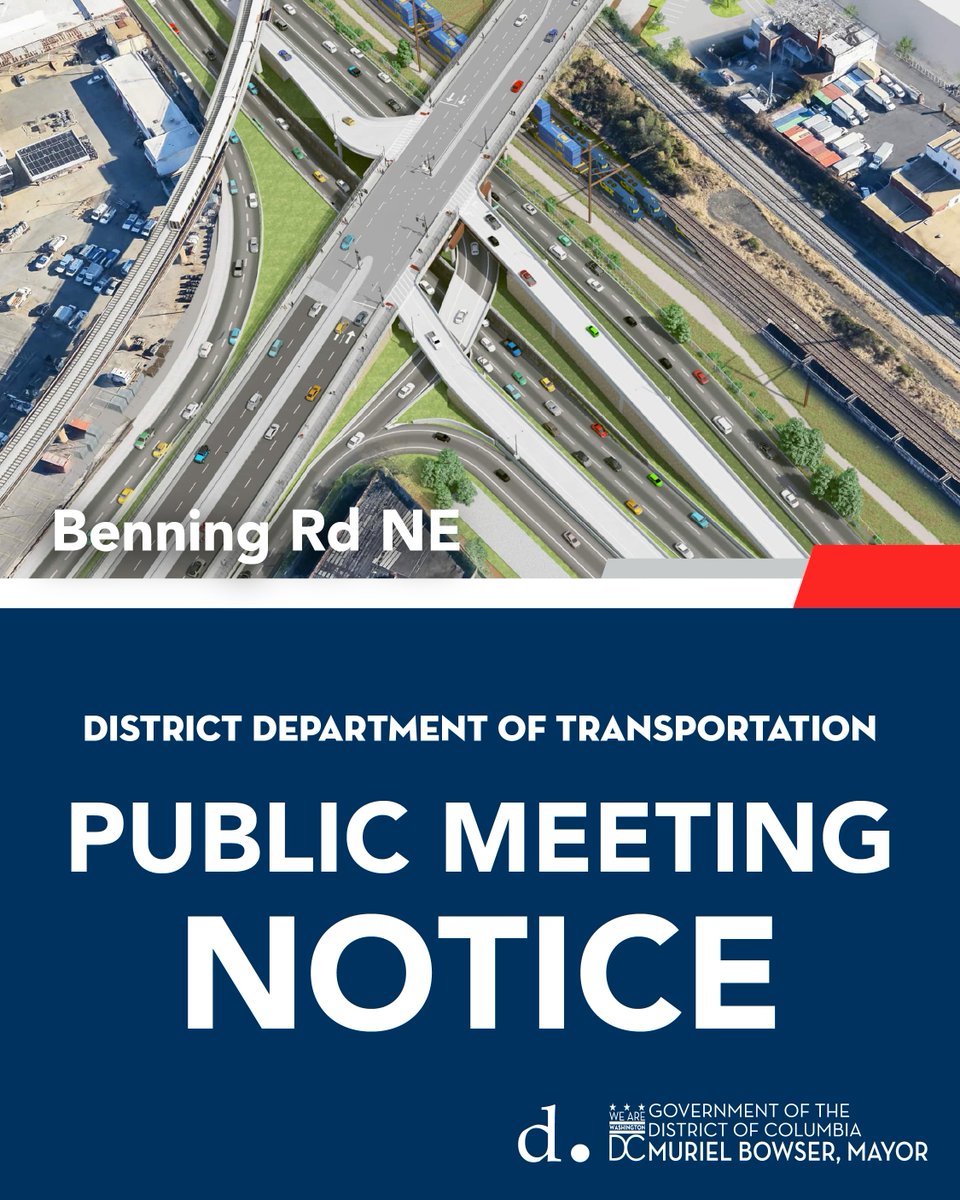 Join us for an Open House on the Benning Road Bridges &amp; Transportation Improvements Project this Monday, Nov 17, from 6–8 PM @ River Terrace Edu Campus (405 Anacostia Ave NE).
 
Learn about design updates &amp; next steps before construction begins in 2026.
🔗 benningroadbridges.ddot.dc.gov
