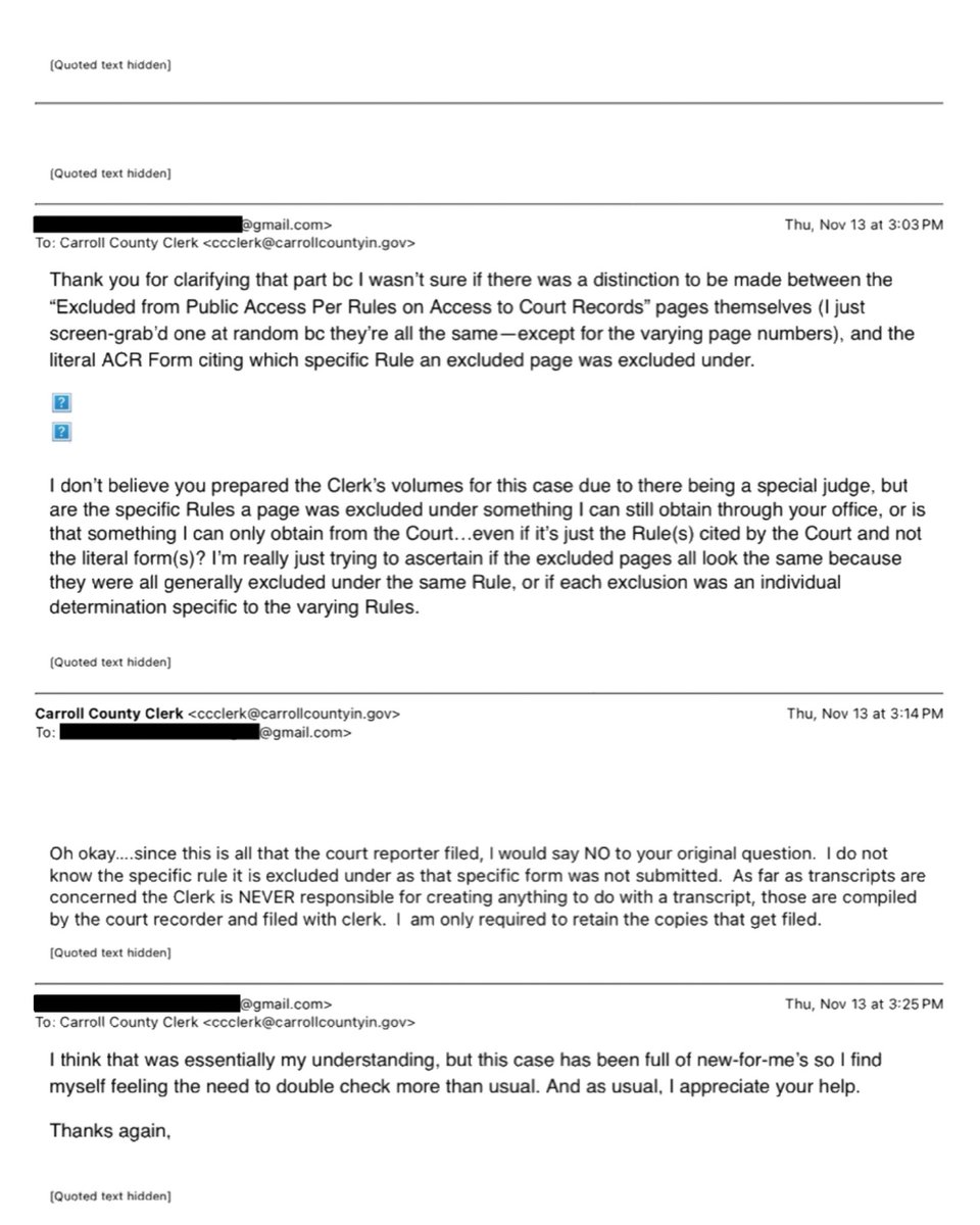 alleyesondelphi's tweet image. Circled back with the Clerk in case I misunderstood the first time:
No ACR forms were provided to the Clerk.

Still trying to follow up on my request with the Court on how to obtain them, but I am wondering…

@Carawieneke can old counsel request an Order for them to be provided?