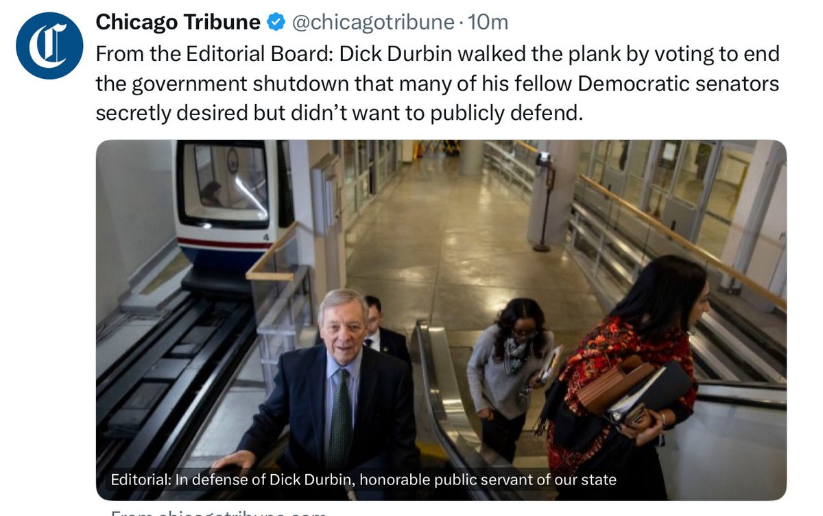 This great American hero “walked the plank” after voting NO 14 out 15 times to reopen the government. 

All the while for 45 days he and his Democrat cronies kept thousands and thousands of deserving government workers from receiving their pay.

All done in favor of Illegals