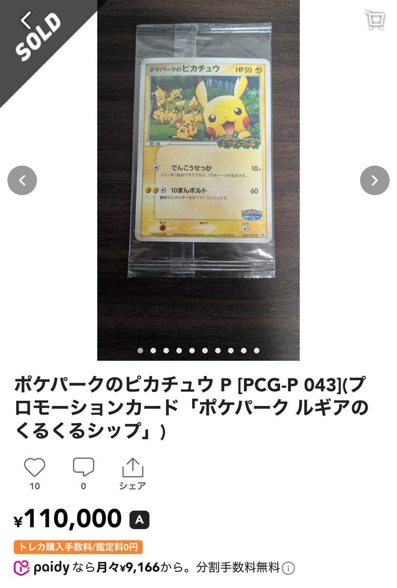 ポケパークのピカチュウ(ピカチュウの森) ¥110,000- sold out ホロ加工