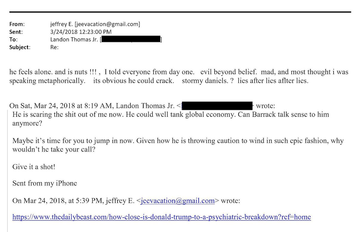 This one is pretty special.

"he feels alone. and is nuts !!!, I told everyone from day one. evil beyond belief. mad, and most thought i was speaking metaphorically."