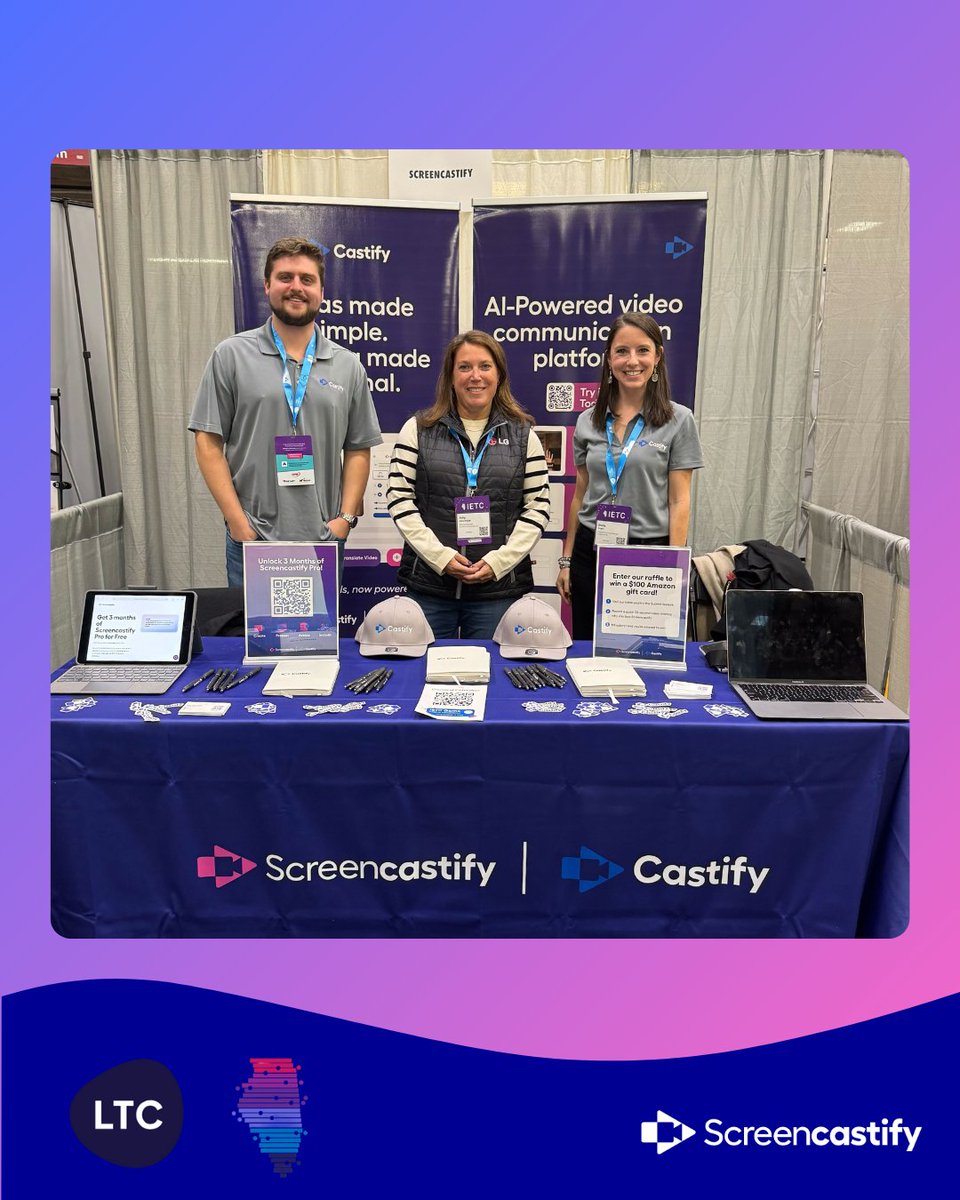 Screencastify's tweet image. Big ideas + great company at #IETC! 🙌

Squad members Emily &amp;amp; Joey teamed up with Amy Oelschlager - from LG for Business USA  to explore new ways video is transforming classrooms. 🎬💡

#IETC2025 #EdTech #LGBusinessUSA #ScreencastifySquad #Video