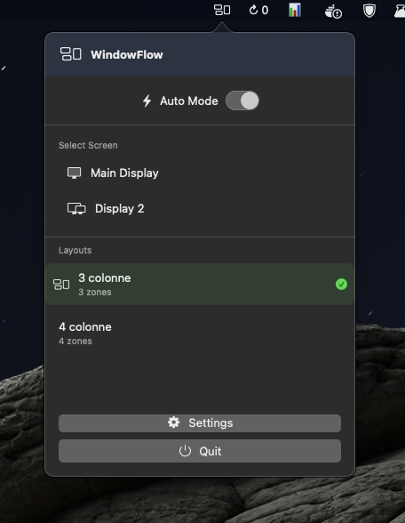 Pinperepette's tweet image. Cercavo un window manager che fosse sia tiling automatico multischermo che personalizzabile con regole per app... 
  Non esisteva quindi urge cagarlo fuori.
  Prossimamente : WindowFlow.