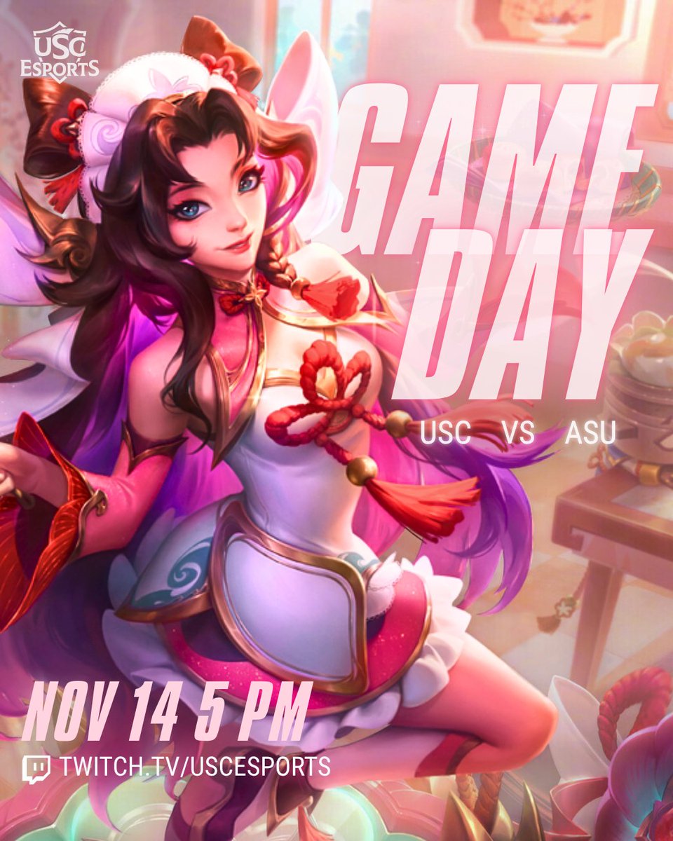 heyyyyy <a href="/ASULeague/">League of Legends at ASU</a> wanna hangout on the rift if u have time :3 

⚔️ USC vs ASU | NOV 14 | 5 PM
📺 ttv/uscesports
#FIGHTON