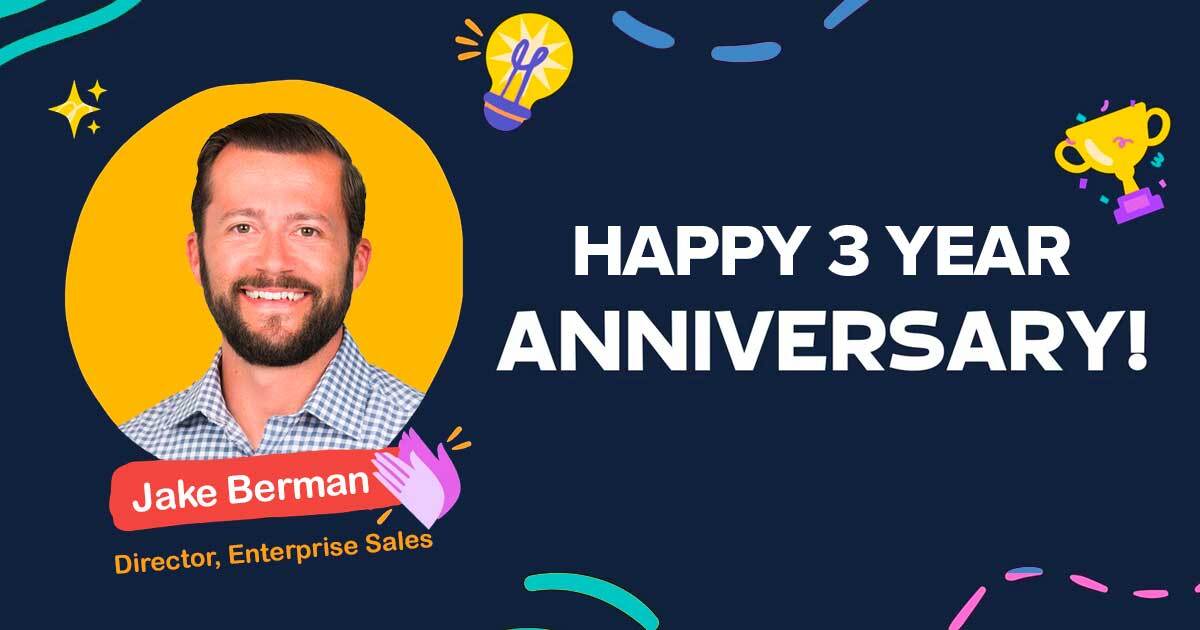 Prodoscore's tweet image. Happy 3 Year Work Anniversary to our Director of Enterprise Sales Jake Berman!

#leadership #sales #team #milestones #anniversary