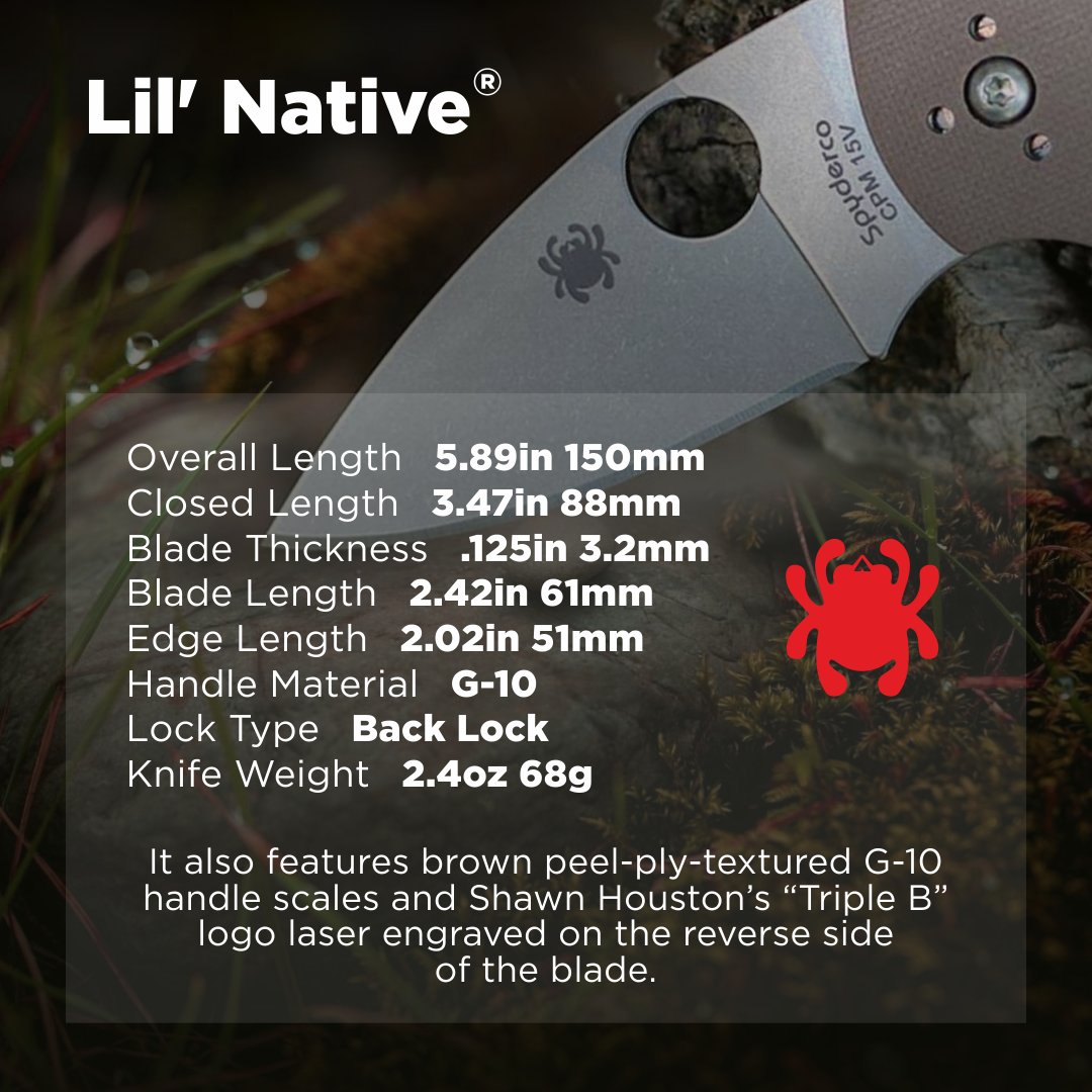 SportsandGadget's tweet image. 🗡️ Spyderco Lil’ Native Mid Back Lock CPM 15V Sprint Run

✨ CPM 15V full-flat blade
🖤 Brown G-10 handle
🔒 Mid back lock
📏 2.42&quot; blade / 5.89&quot; overall
⚡ Limited Sprint Run

Shop 👉 sports-and-gadgets.com/collections/ne…

#Spyderco #LilNative #CPM15V #SprintRun #KnifeCollectors #Wearable4U