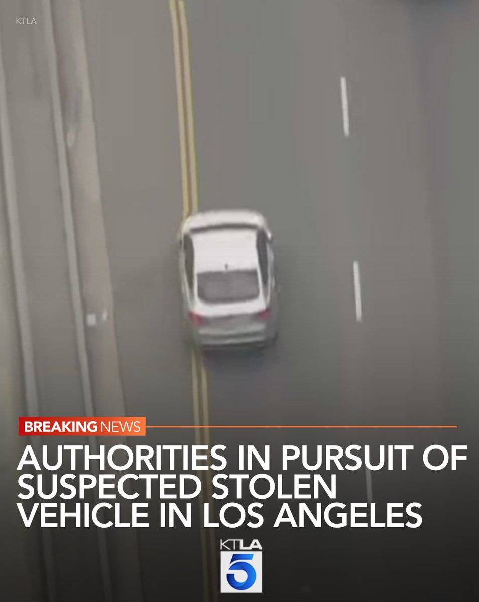KTLA's tweet image. #BREAKING: Authorities are tracking a reported stolen vehicle which is being driven on surface streets west of downtown Los Angeles. ktla.com/news/local-new…