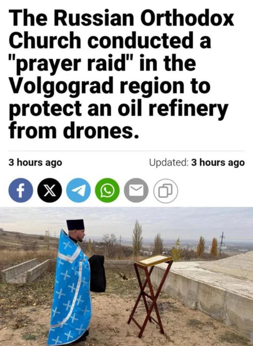Ruska pravoslavna crkva se moli u Vvolgogradskoj oblasti da zaštiti rafineriju od dronova. Težak idijotizam.