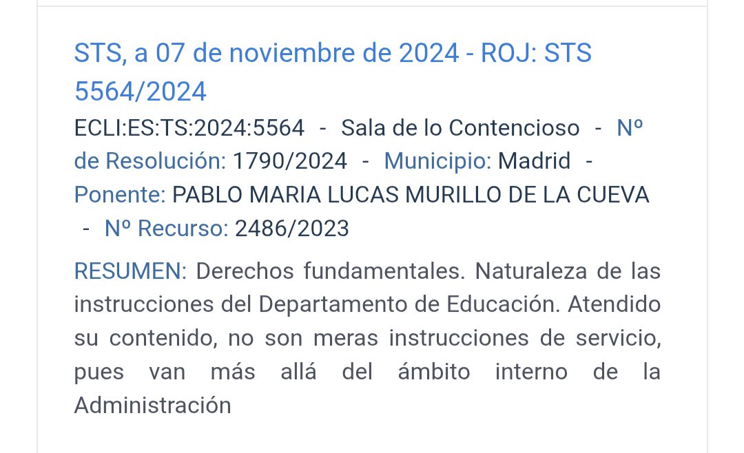 ⚖️STS núm. 1790/2024, de 07/11/2014, RCA 2486/2023, Id Cendoj: 28079130042024100400.
"(...) el nombre no hace a
la cosa". Sobre #instrucciones de servicio y #circulares que van más allá del cometido meramente interno y no innovador
que las distingue.