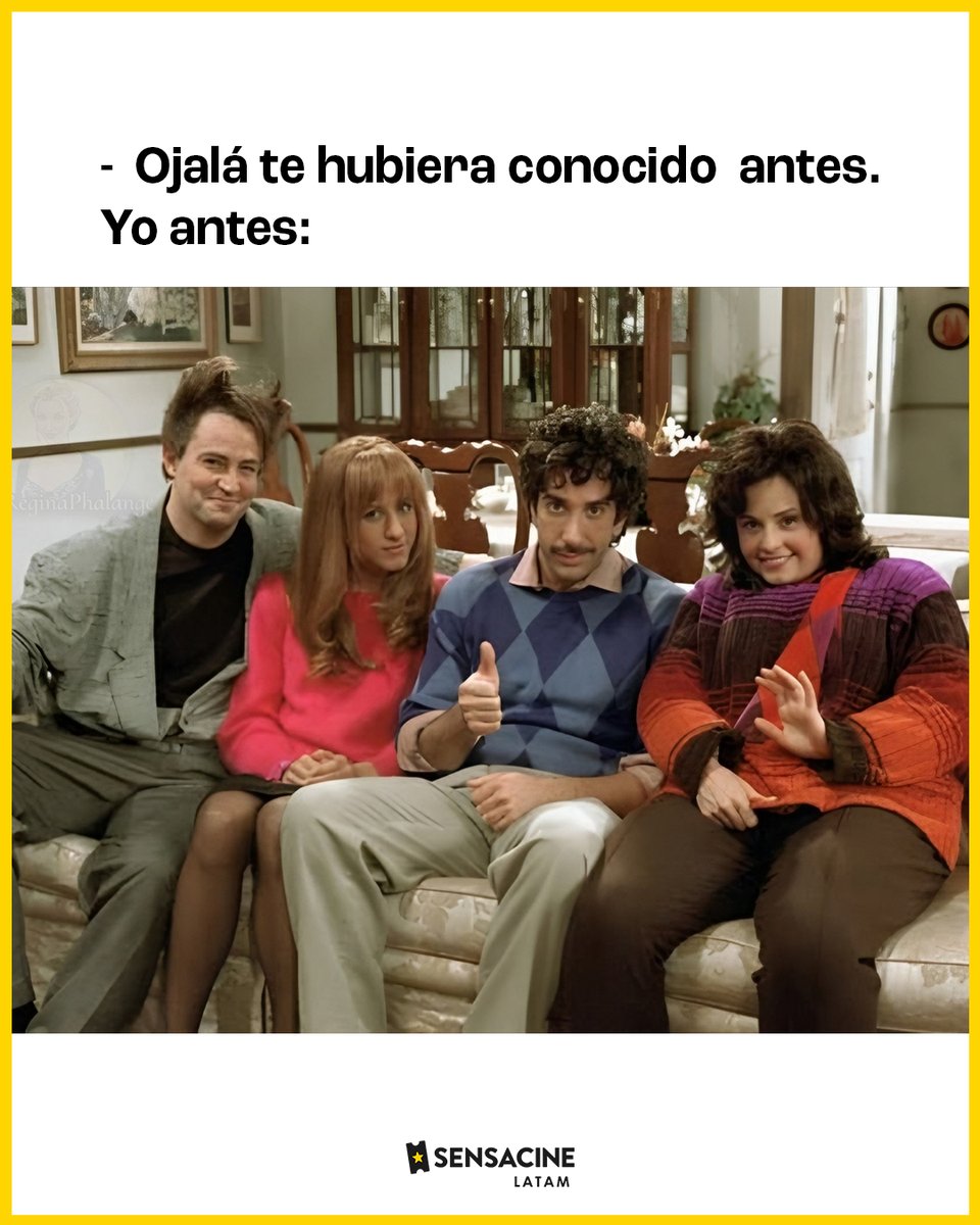 SensaCineLATAM's tweet image. Nuestro pasado no nos define como persona 🫢

#Friends #JenniferAniston #MatthewPerry #Meme