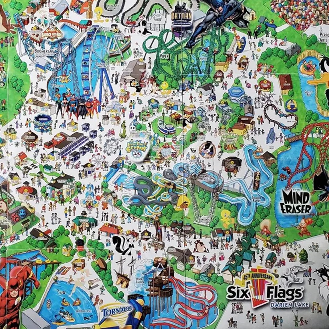 🗺️ Recognize this map? 🎢 From classic coasters to unforgettable summer days, this vintage Six Flags Darien Lake map is full of memories! 💫

We want to see YOUR throwbacks! 📸 Send us your favorite old park photos to social-darienlake@sixflags.com for a chance to be featured! ✨