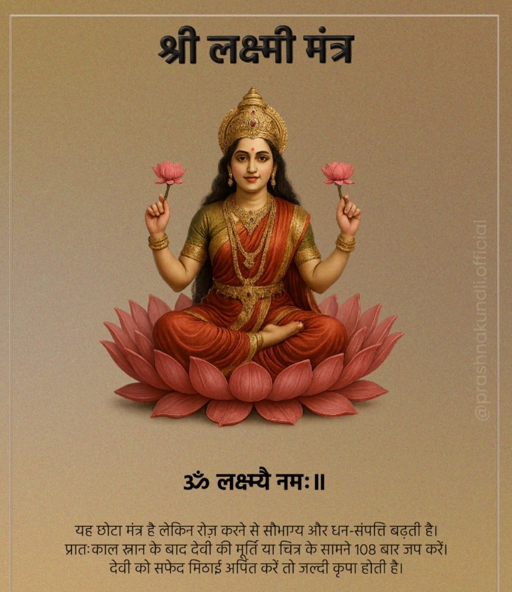 श्री माता लक्ष्मी जी का शक्तिशाली मंत्र ✨🙏