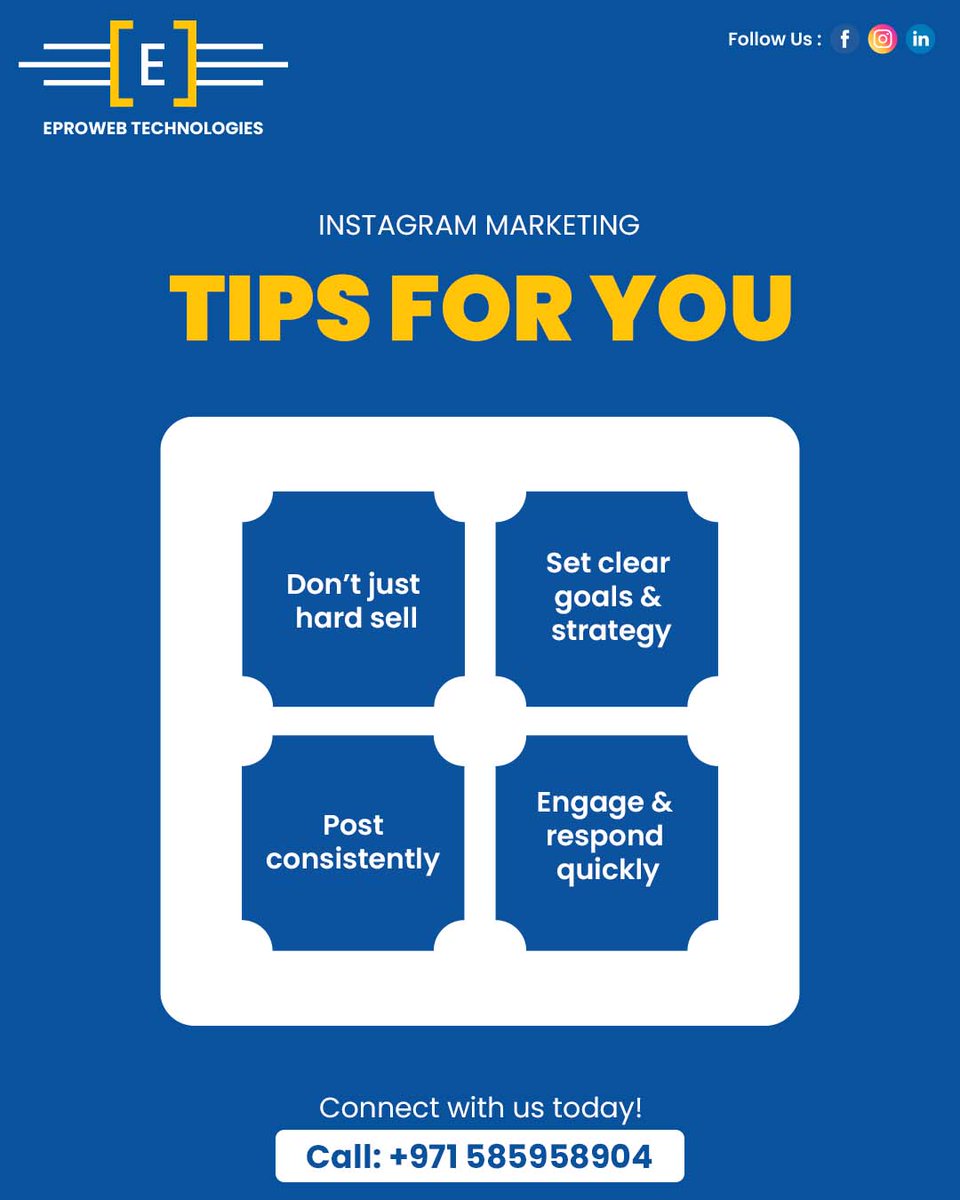 eprowebtech's tweet image. Want to grow your Instagram the right way? 🚀
At Eproweb Technologies, we help you build a strong, engaging presence — not just sell. 
Ready to level up your social media?
📞 +971 585958904

#Eproweb #SocialMediaTips #InstagramMarketing #DigitalGrowth #MarketingStrategy
