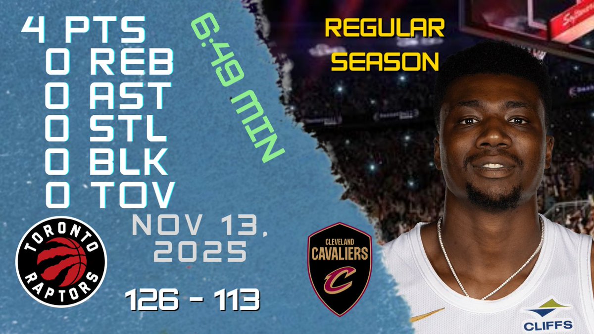 NBAPlayersHigh's tweet image. Thomas Bryant Stats For REGULAR SEASON Game vs RAPTORS 13-11-2025 

#ThomasBryant #Thomas #Bryant #nba #nbahighlights #basketball #cleveland #cavaliers #cavaliers #clevelandcavaliers