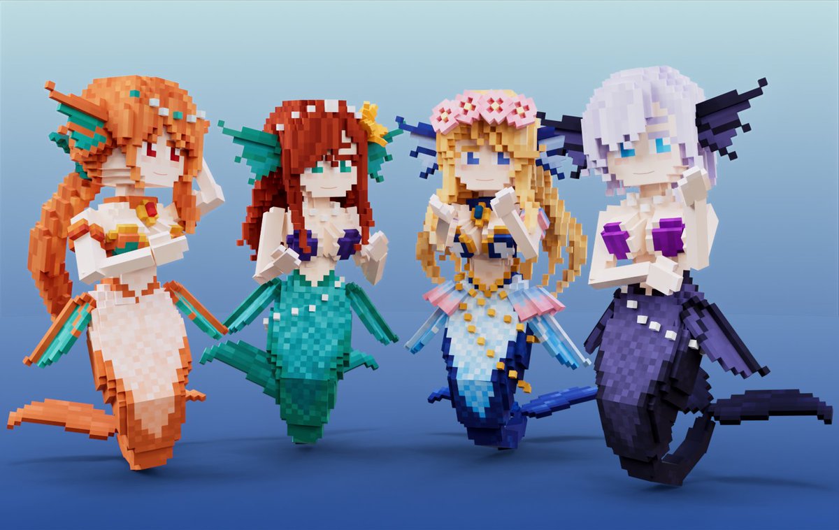 Reizalyn_VoxArt's tweet image. Mermaids 🧜‍♀️✨
Made with @VoxEdit
Rendered using @ltrender3d
#VoxEditWeekly #VoxelArt #3D