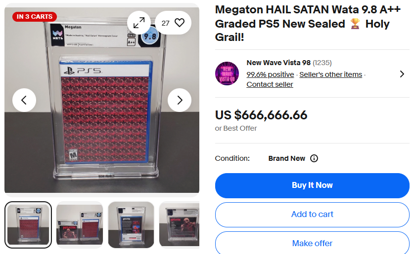 PathfinderCast's tweet image. L👀ks like a great deal. Only 666,666.66 SATAN Wata graded game