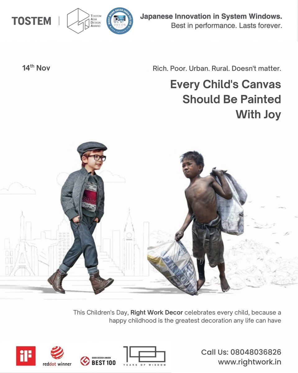 RightWorkDecor's tweet image. Every Child&apos;s Canvas Should Be Painted With Joy

Gold or silver, privilege or struggle, a child&apos;s smile costs nothing yet is worth everything. At Right Work Decor, we believe that happiness is not a luxury reserved for the wealthy; it is a birthright of every child.