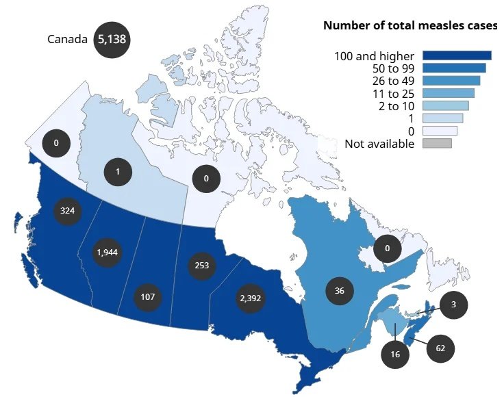 theepicmap's tweet image. Canada has lost its measles elimination status after more than 25 years