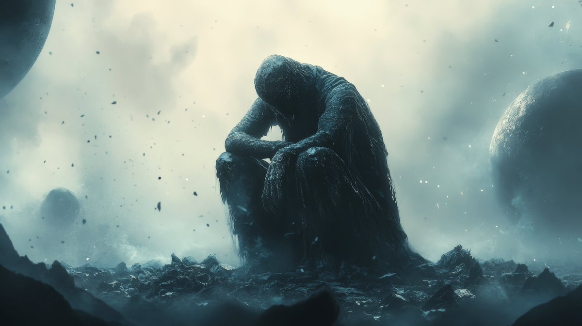 ViewViewAI's tweet image. ✦  A fallen deity stirring awake.
𓂀  The spark behind its eyes ignites—light gathering, resolve forming.
∞  As the camera pulls away, shattered heavens drift in silence.
✧  Time decays. Ash falls. Something ancient begins to rise again.

#ViewViewAi