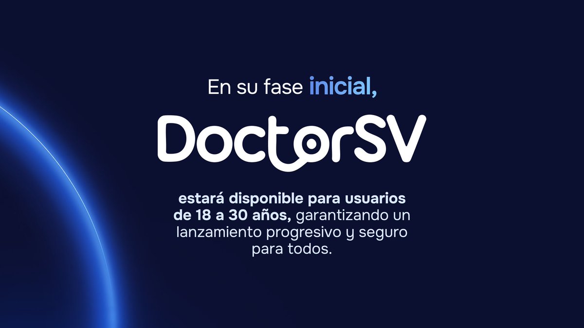 PresidenciaSV's tweet image. Presentamos @doctorsvapp, el nuevo sistema de atención médica de El Salvador. 🇸🇻

En la primera fase estará disponible para pacientes de 18 a 30 años, iniciando una implementación segura y progresiva. La plataforma ofrece consultas, recetas para medicamentos y órdenes de…