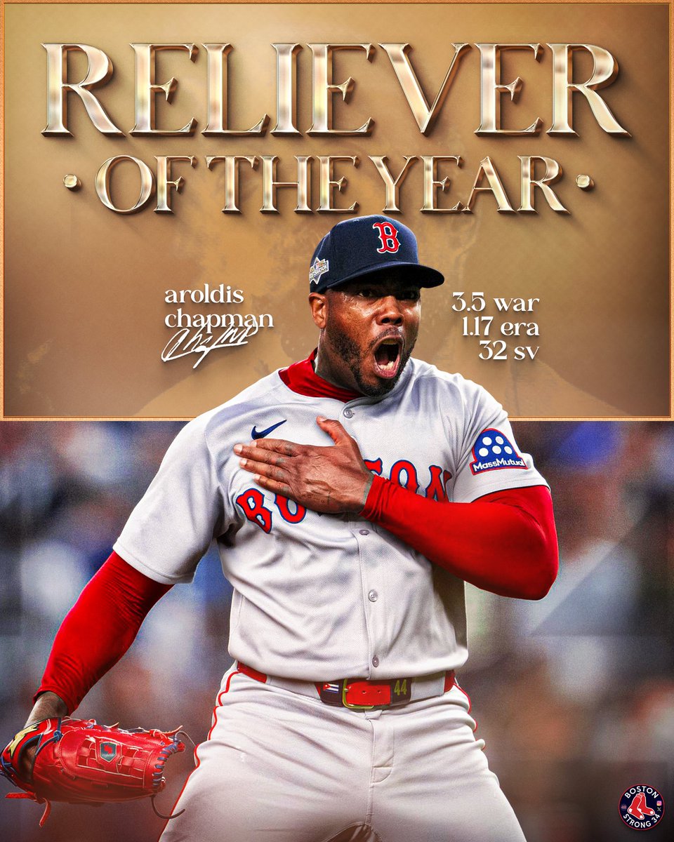 BREAKING: Aroldis Chapman has been named the American League Reliever of The Year.