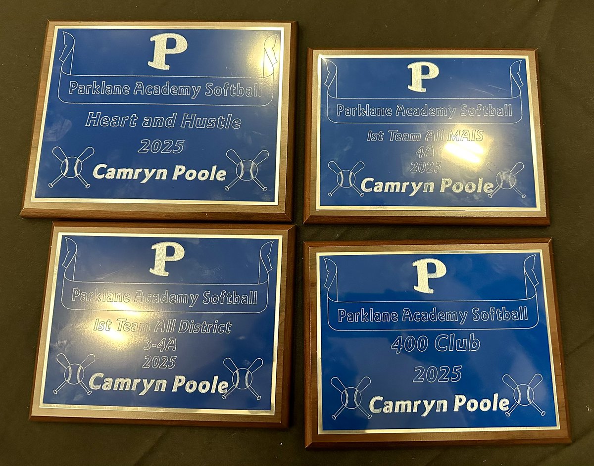 CamrynPoole02's tweet photo. 2025 Parklane Academy Softball Banquet tonight! 1st Team ALL MAIS 4A, 1st Team ALL DISTRICT 3A-4A, THE HEART and HUSTLE Award, and THE 400 CLUB! #Classof2028 #uncommitted #HardWorkPaysOff #d1vision_sb #lineDsoftball
#extrainningsb #prepsoftball #NCAA https://t.co/humEijso2s
