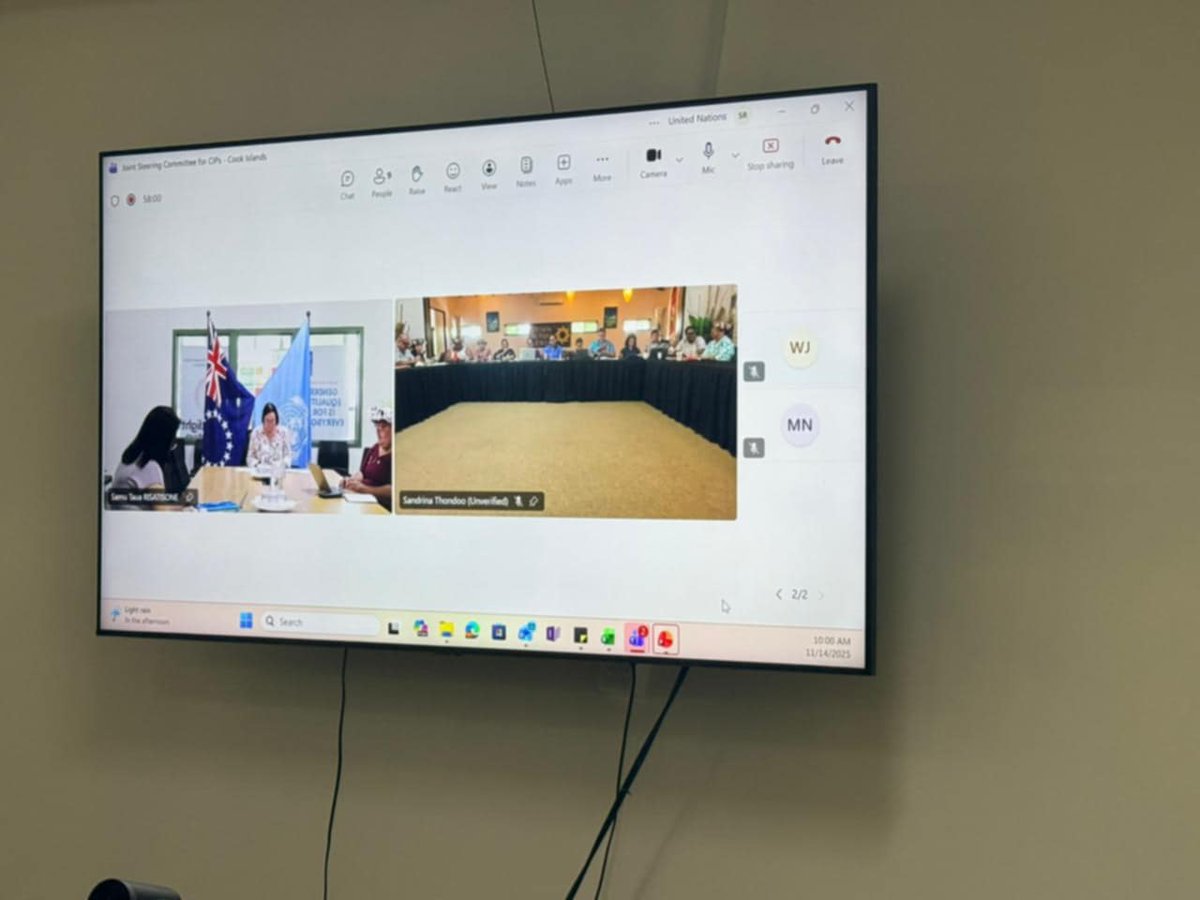The Joint Government-UN Steering Committee (JSC) convened virtually today to review its TOR and the draft Cook Islands Country Implementation Plan (CIP) 2025-2027, agreeing to endorse both pending minor revisions. The CIP translates the Pacific UNSDCF 2023-2027 into country level