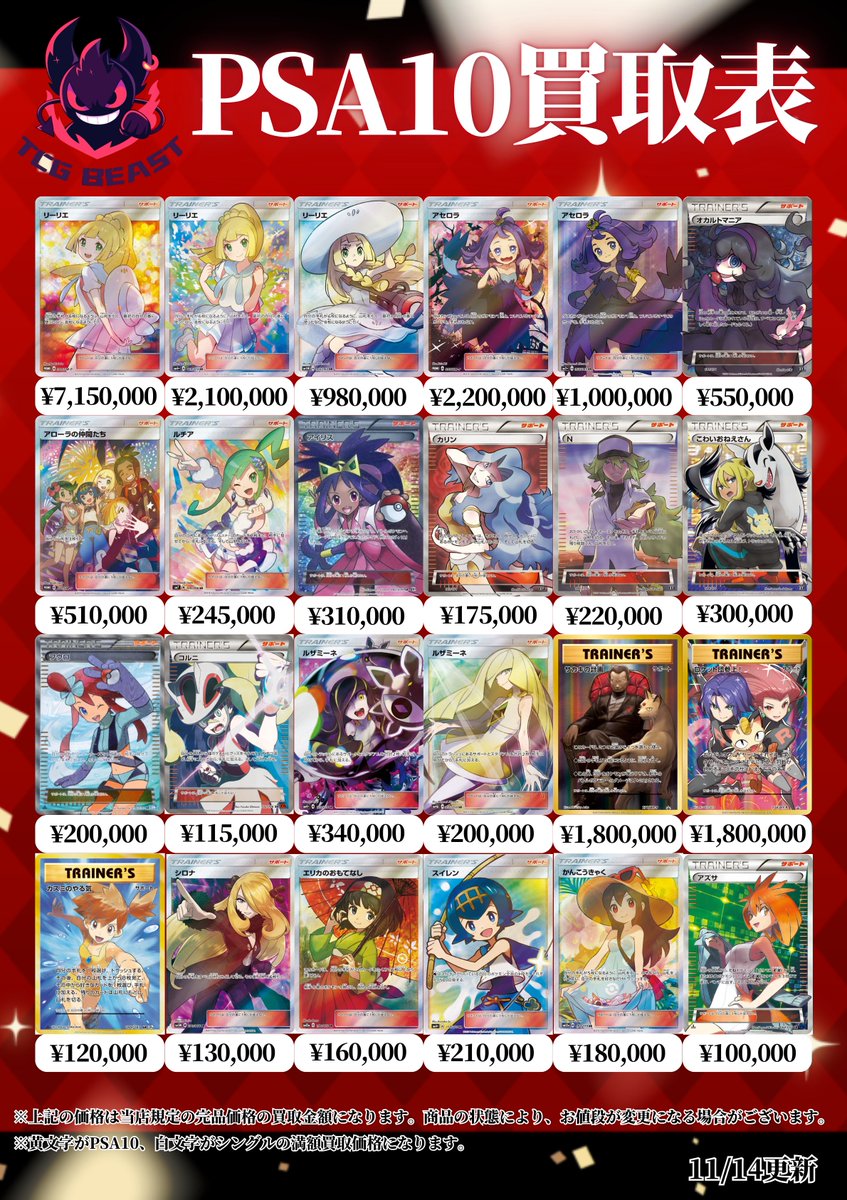 psa10 エリカのおもてなし、スイレン、マオ、リーリエ、ナンジャモ