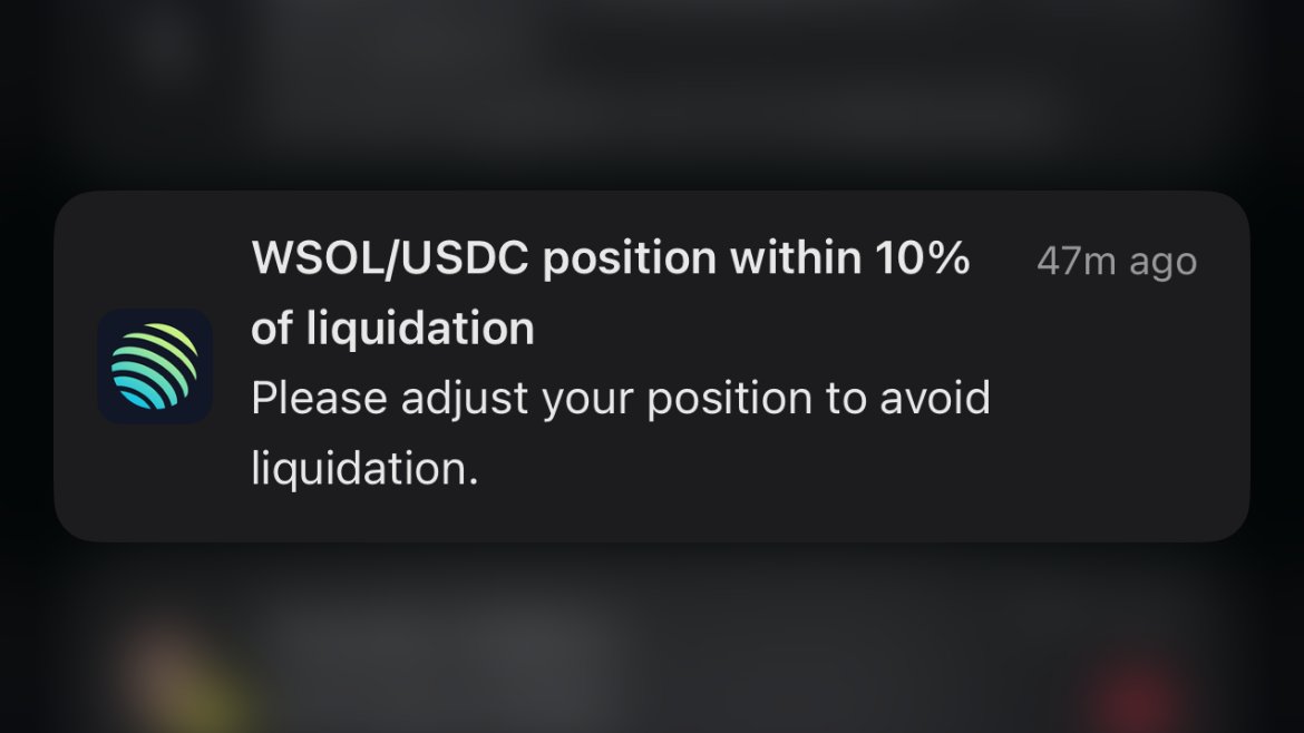 kashdhanda's tweet image. liquidation warnings are coming to @jup_mobile very soon

hopefully, you never get this notification. but if you&apos;re near liquidation, we want you to know so you can top-up and stay safe. 

jupiter lend is better for borrowers 🫡