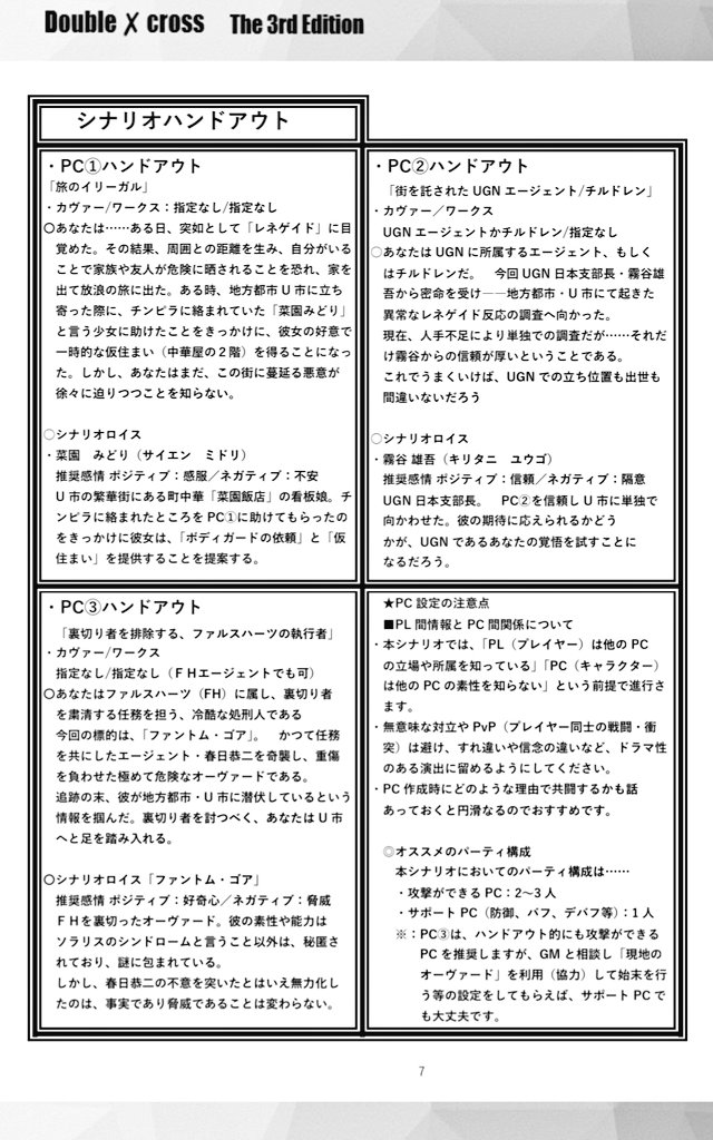 by_tgk's tweet image. #ゲームマーケット2025秋　
11/23（日）V43【TRPG GAME KIDS】 
ダブルクロス3rdのまた旅物をテーマとしたシナリオ集「Strange Traveler」

シナリオ1
「Triple Edge：幽影の支配者」
三匹が斬る！モチーフシナリオ
偶然出会った事情の異なる３人が、街に潜む悪をたたっ斬る！
＃ダブルクロス3rd