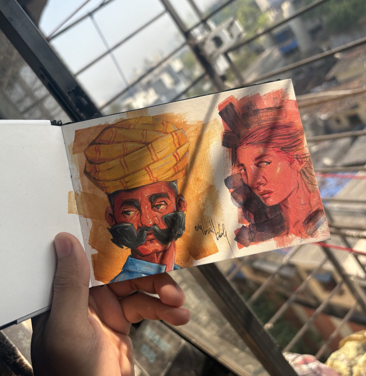 rajballabhh's tweet image. When the same “formula” applies to all mediums- JUST PAINT IN LAYERS!!
PS: My first acrylic on paper. 😌
#acrylicpainting #sketchbook #portrait