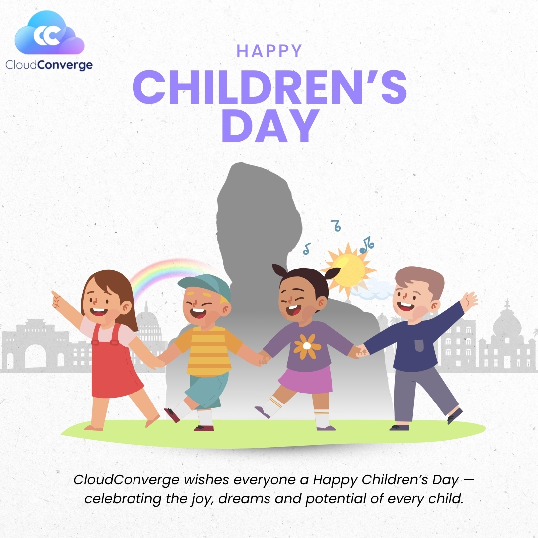 CloudConvergeIO's tweet image. Every child carries a world of ideas, dreams and possibilities. On this Children’s Day, CloudConverge sends warm wishes to all the young minds who make our future brighter. Here’s to their growth, curiosity and joy.

#ChildrensDay #CloudConverge #Wishes #YoungMinds #Inspiration