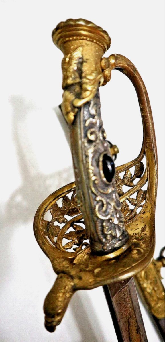 American Civil War presentation grade clauberg jeweled silvered grip with lady liberty sword. Custom made for a high ranking Union officer.