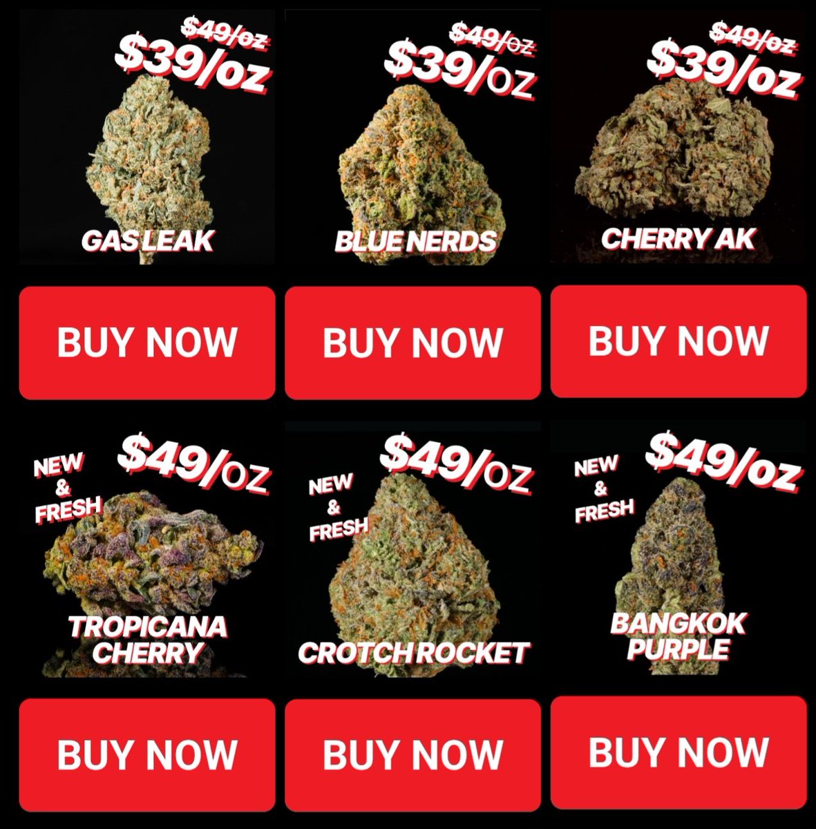 Mrrobot307's tweet image. 🚨 $39/oz &amp;amp; $49/oz drops just landed! Gas Leak, Blue Nerds, Tropicana Cherry, Crotch Rocket &amp;amp; more 👀🔥
Tap in before it’s gone!
👉 litfarms.com/Flower
Use code MrRobot for 10% off
#WeedDeals #Cannabis #ExoticFlower