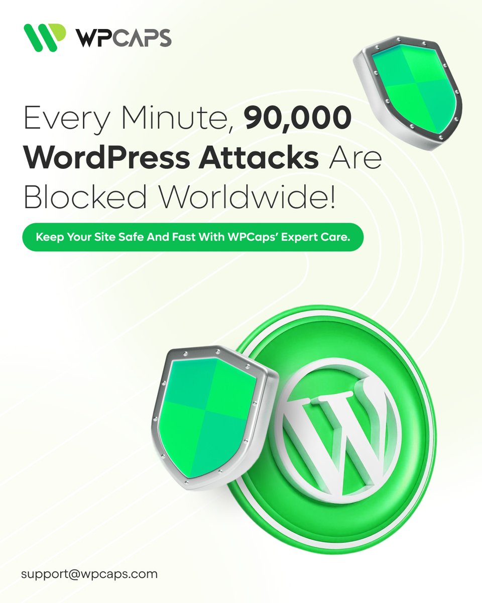 WPcapsonline's tweet image. Every minute, 90,000 WordPress attacks are blocked worldwide! Keep your site safe and fast with WPCaps’ expert care.
🌐: wpcaps.com
📞: support@wpcaps.com
 
#wpcaps #wordpressmaintenance #hirewordpressdeveloper #wordpress #whatsnew #pluginupdates #wordpresssecurity