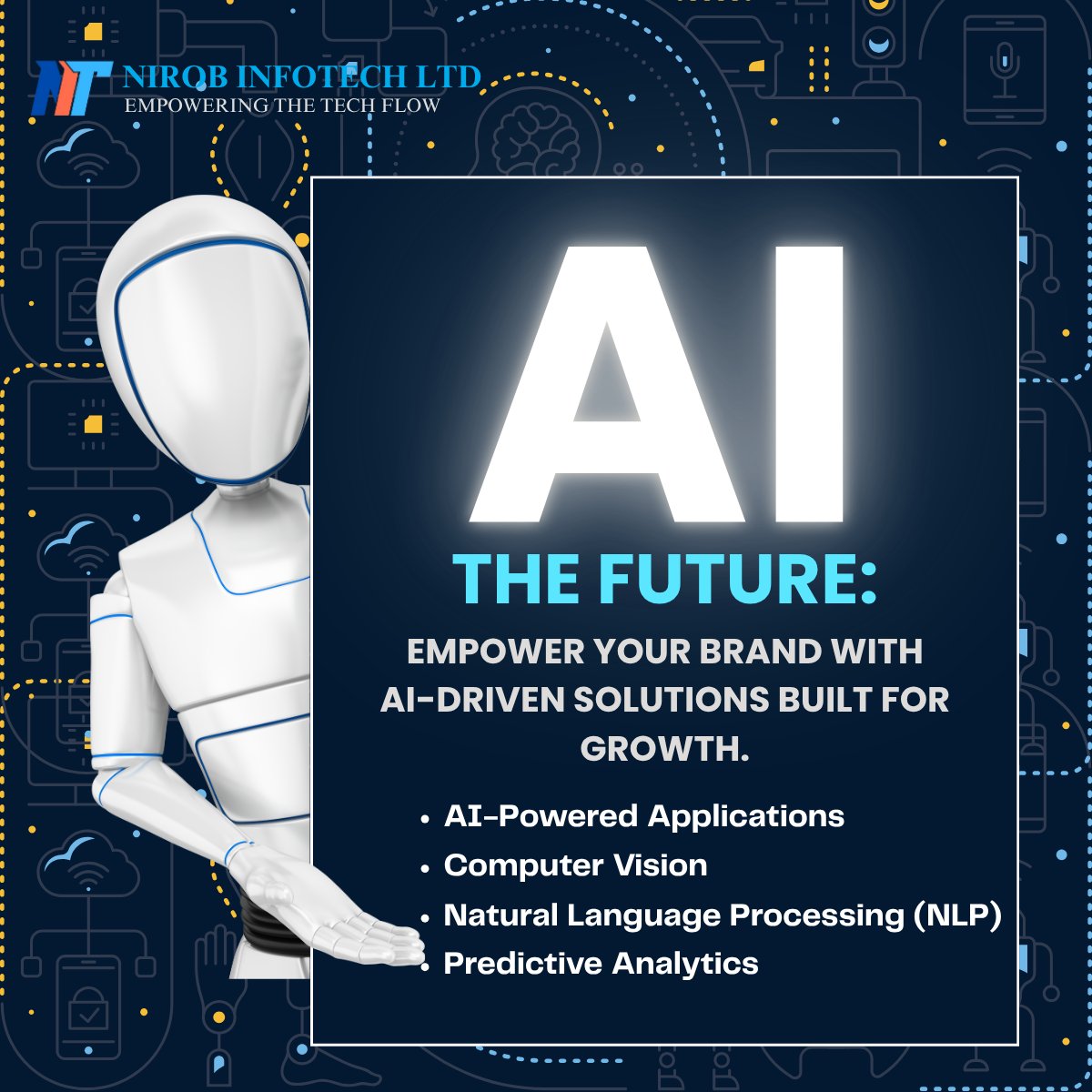 Nirob_InfoTech's tweet image. The Future is Now.
​Is your business ready to harness the power of artificial intelligence? NIROB INFOTECH LTD is here to empower your brand with AI-driven solutions built for growth.
​
​#AIApps #ArtificialIntelligence #MachineLearning #AIAgency #TechLife #FutureIsNow #Innovation