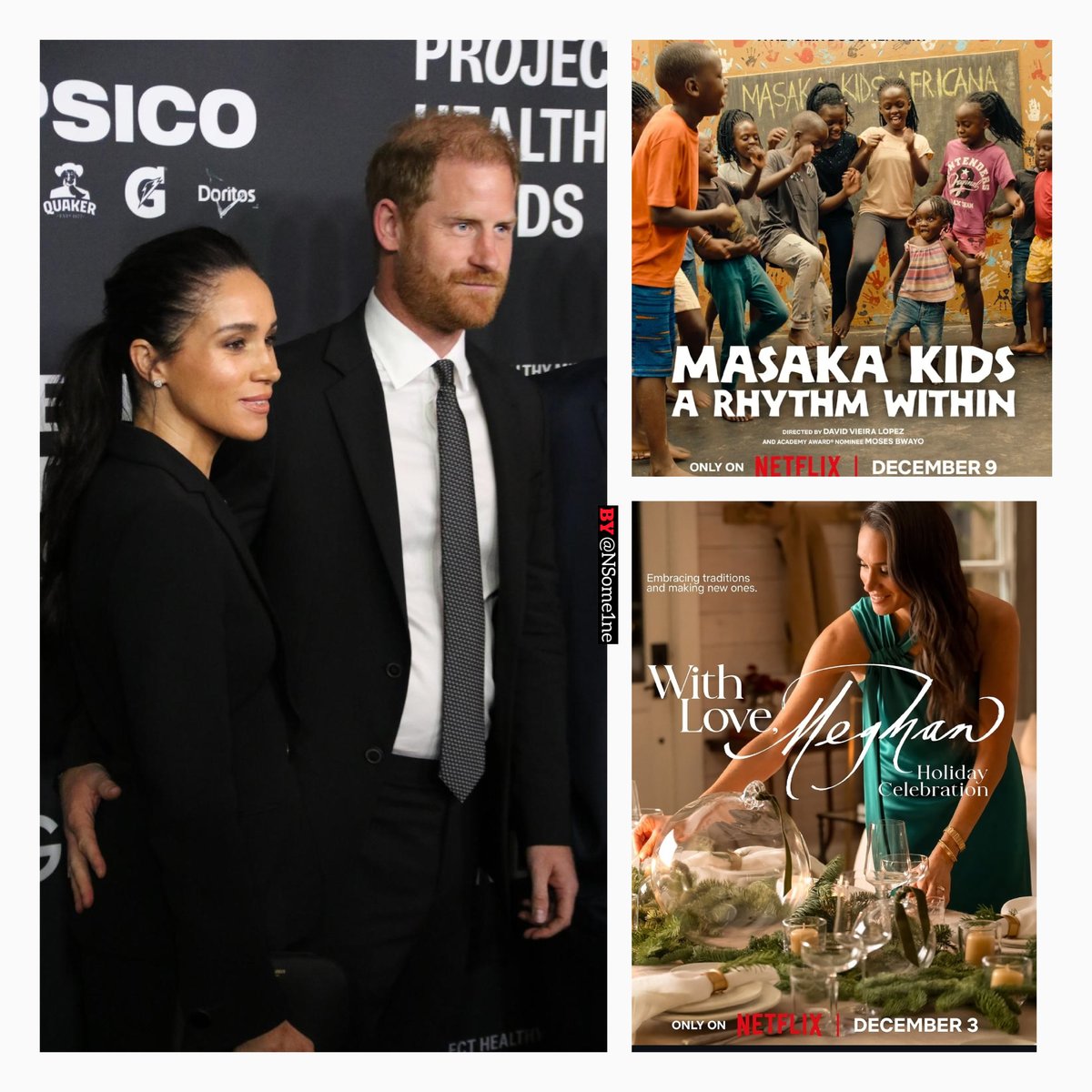 NSome1ne's tweet photo. Those 2 are really busy behind the scenes, and I’m proud of them.
#WithLoveMeghan Holiday Celebration on #Netflix December 3.
#MasakaKids: A Rhythm Within is on Netflix December 9. 👉
#ArchwellStudio, producers
#PrinceHarry and #MeghanSussex
#HarryAndMeghan https://t.co/MLDlqBIdSf