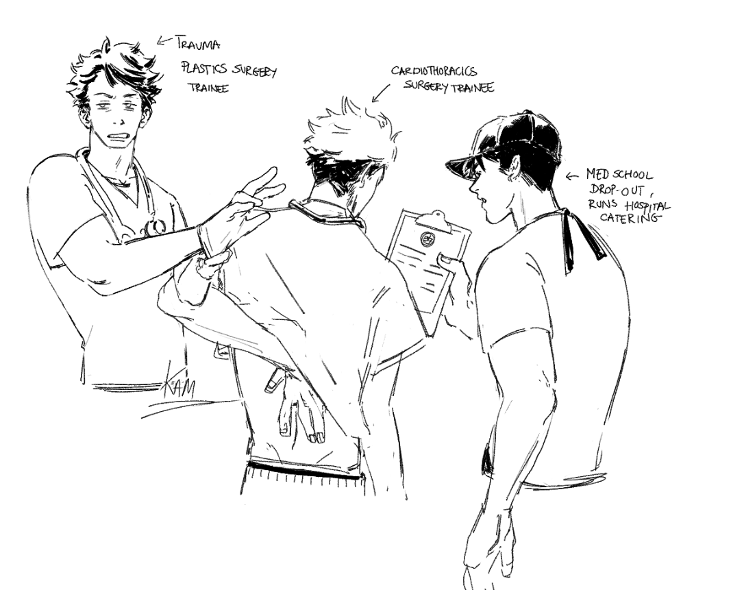 haikyuu hospital AU, oikawa, atsumu and osamu