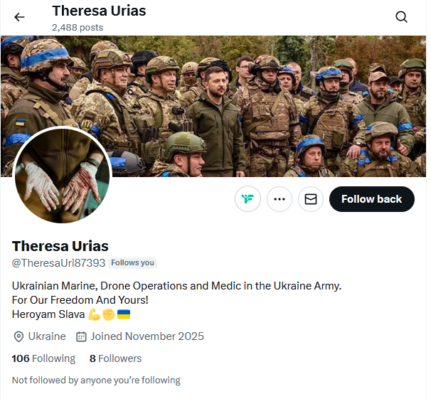 #FakeSoldier 👇

@  TheresaUri87393