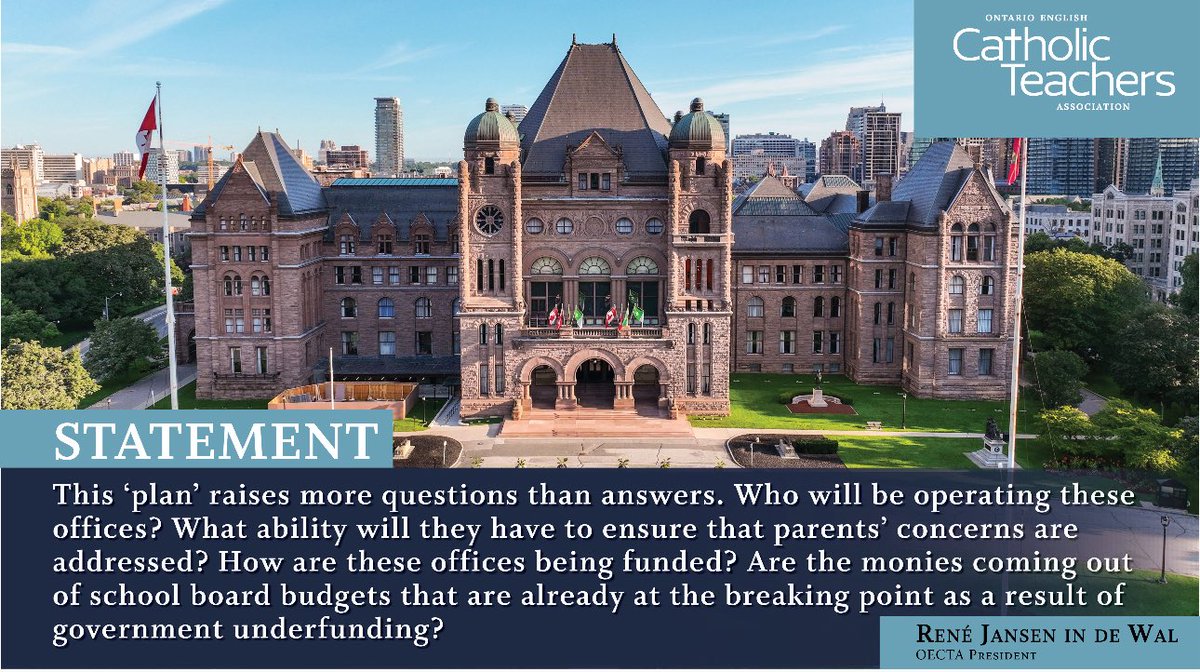 Families asked to be heard. The Ford government responded with a rushed top-down scheme that has more red flags than real solutions. 

No consultation, no real investment — no thanks. #CatholicTeachers are standing up and calling out the spin. #OntEd

🔗 catholicteachers.ca/News-Events/Ne…