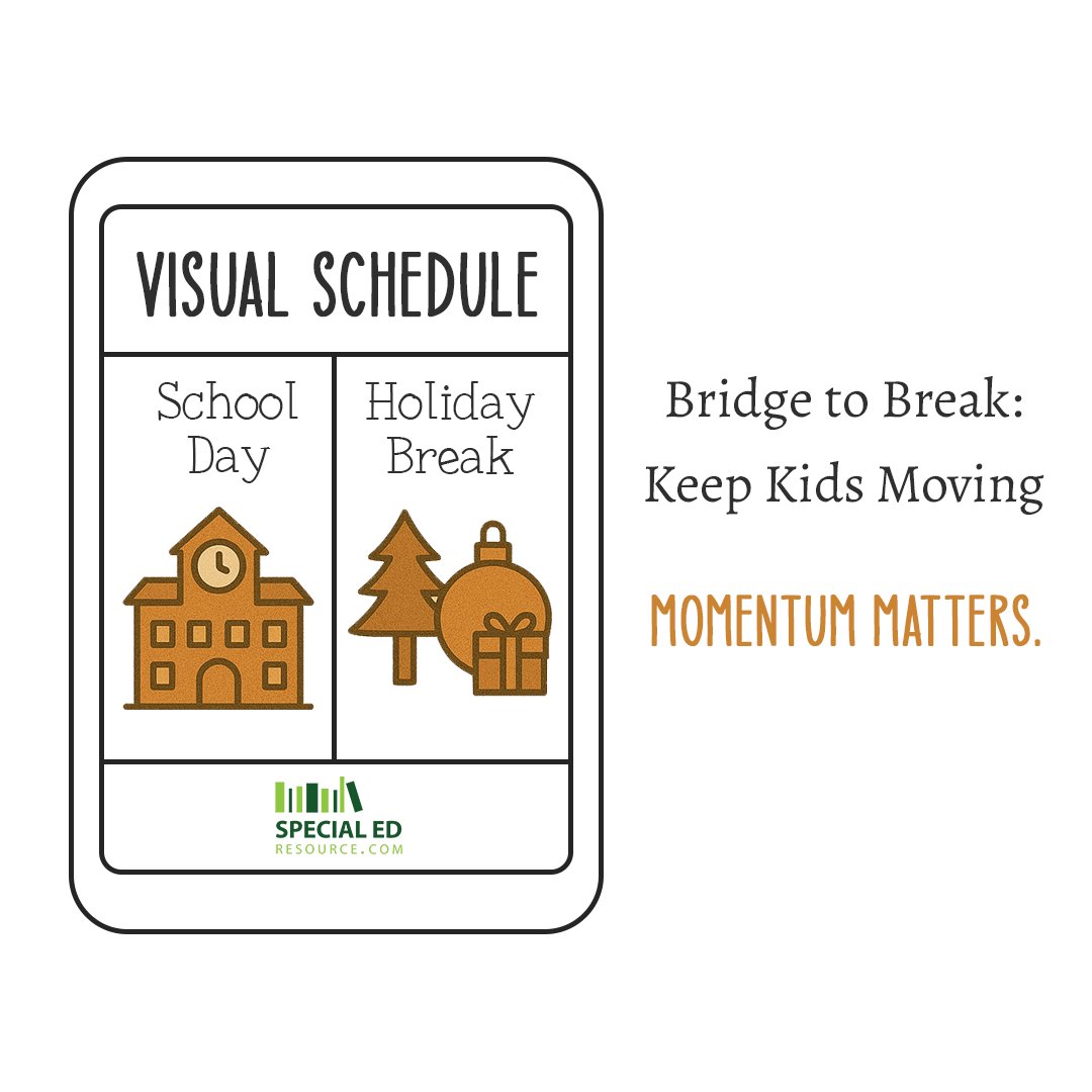 SpEdResource's tweet photo. 🎄 With the holiday break approaching, many special education families worry about regression. What’s one thing your child’s team can start now to keep momentum through the down time? #SPEDStrategy #LearningContinuity #ParentTips https://t.co/Dium5uDSB1