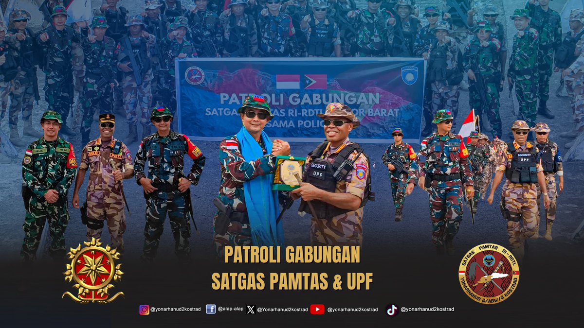 Cakra_Kostrad's tweet photo. Perkuat Keamanan Perbatasan, Satgas Pamtas Yonarhanud 2 Kostrad Adakan Patroli Gabungan Bersama Policia UPF Timor Leste
@Puspen_TNI @tni_ad #tni #tniad #Kostrad #Cakra #kostradpeduli #kostradberbagi #TNIADMengabdiDanMembangunBersamaRakyat #penkostrad https://t.co/Qdm08oNNjL