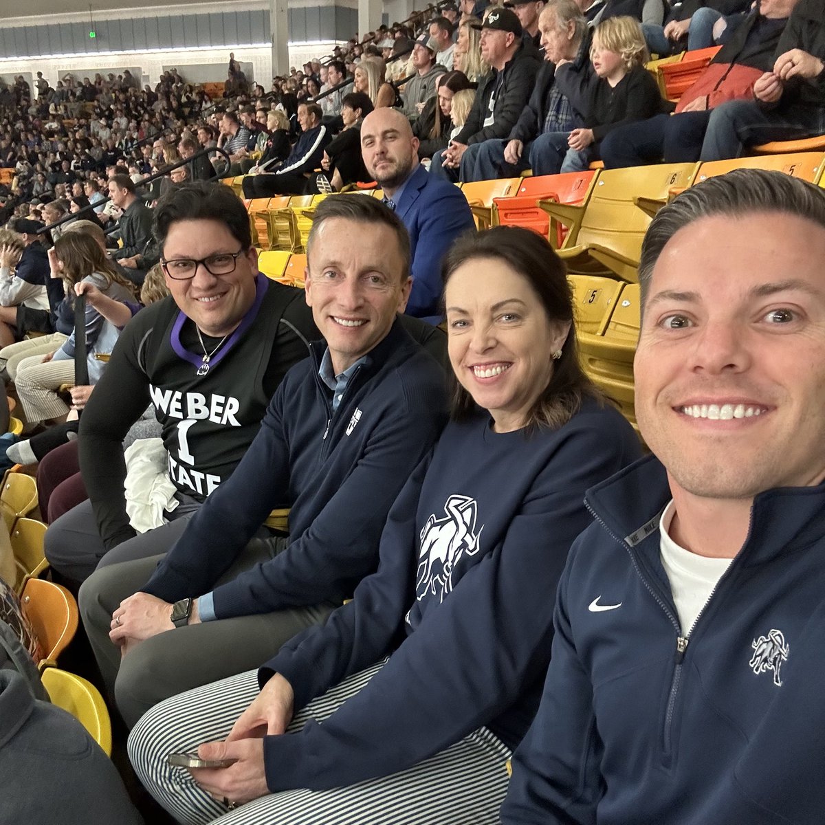 Very exciting night watching <a href="/USUBasketball/">USU Men's Hoops</a> clash against Weber State in the Spectrum with Aggie and Wildcat friends. Such a great experience seeing these two great teams on the court!

#USU #USUAggies #AggiesAllTheWay