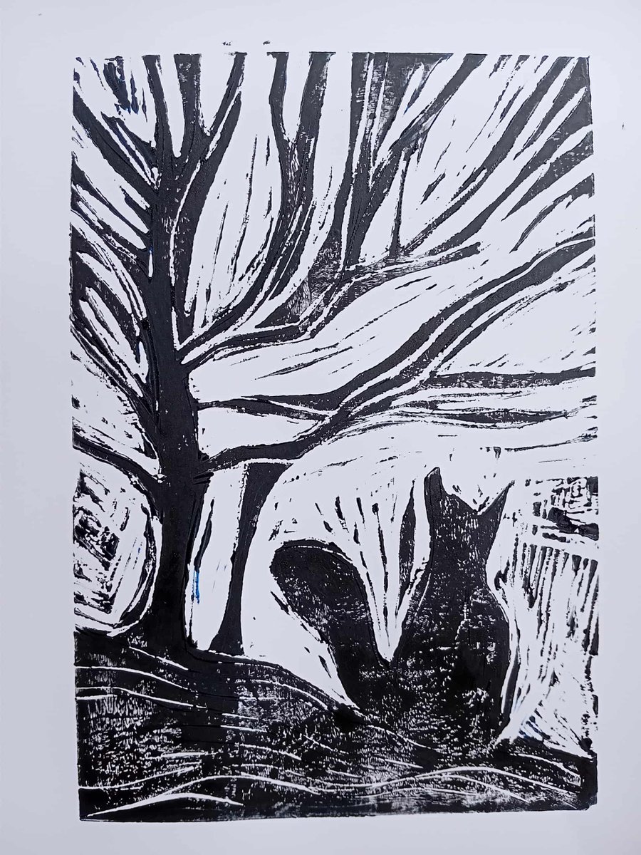 bidalaNFT's tweet image. Gm 💛

My first linocut print ☺️
Is it dog or cat ? What do you think ?