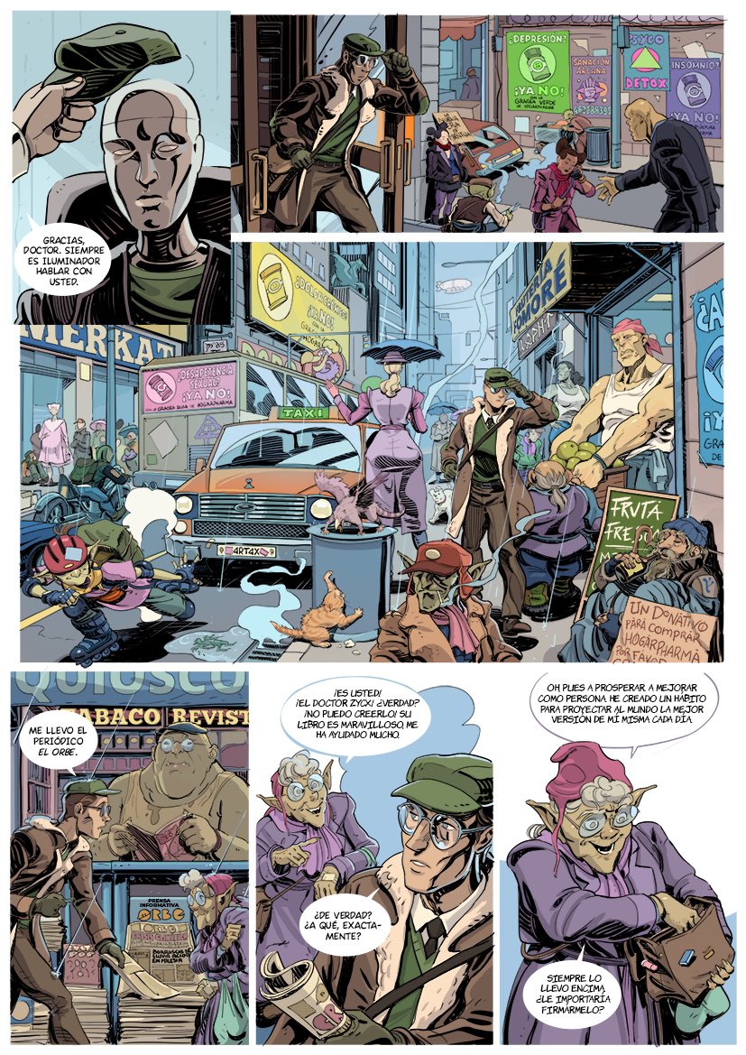 Estamos seguros de que este cómic  dará mucho que hablar. Detrás de una apariencia de ciencia ficción futurista, mezclada con un mundo donde conviven diferentes especies, se esconde una crítica feroz al mundo consumista y orientado a la búsqueda del placer en el que ya vivimos.