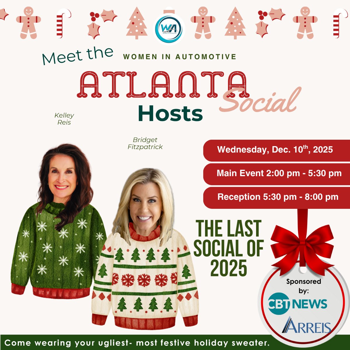 WomenInAutoCo's tweet image. 🎤 Meet your WIA ATL hosts:
✨ Bridget Fitzpatrick – media trailblazer
✨ Kelley Reis – design + experience pro
🎁 Support CHOA teens!
🎟️ Dec 10 | Register now
#WIA #WomenInAuto #ATLsocial #HostSpotlight #ToyDrive