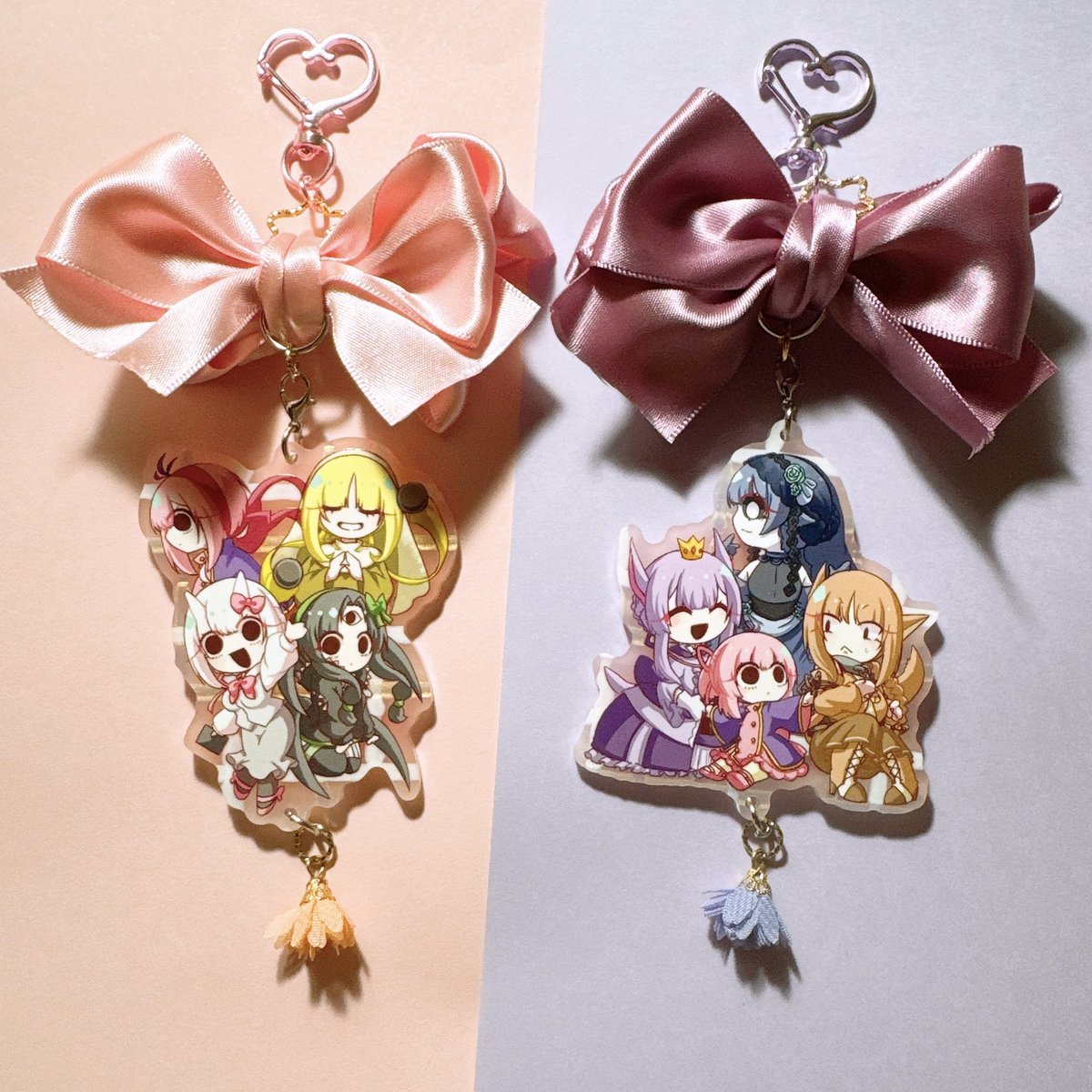 okara_1118's tweet image. #ほっといてあげ幼稚園2
自分の所にだすリボンチャームアクキー、実物こんな感じです🙌✨イベント当日これを持ってくのでよろしければ！🙇‍♂️✨