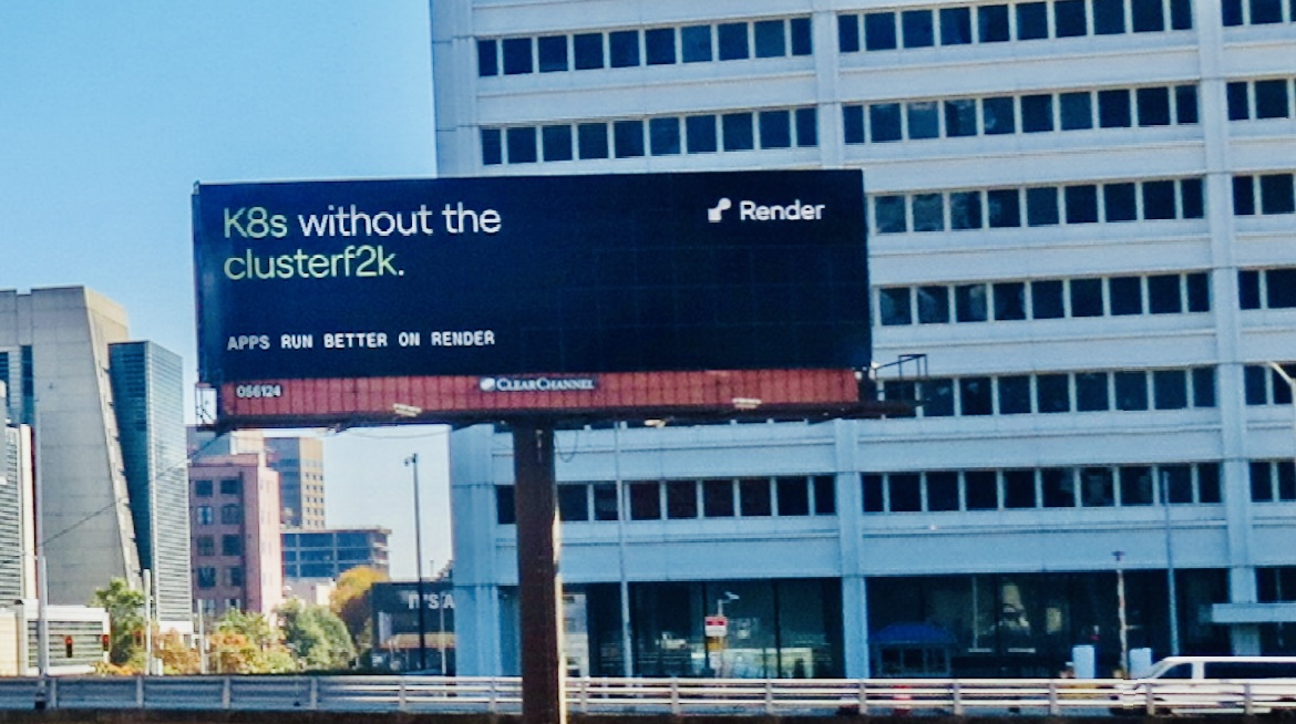 EliStaykova's tweet image. “Love your marketing&quot;
a dev, snapping a pic of the @render food truck.
Two words devs don’t usually pair: love + marketing.
But this week at #KubeCon? They did.

While most booths blurred into “cheaper, faster, better” purple sameness, we went the other way: fun, memorable, edgy